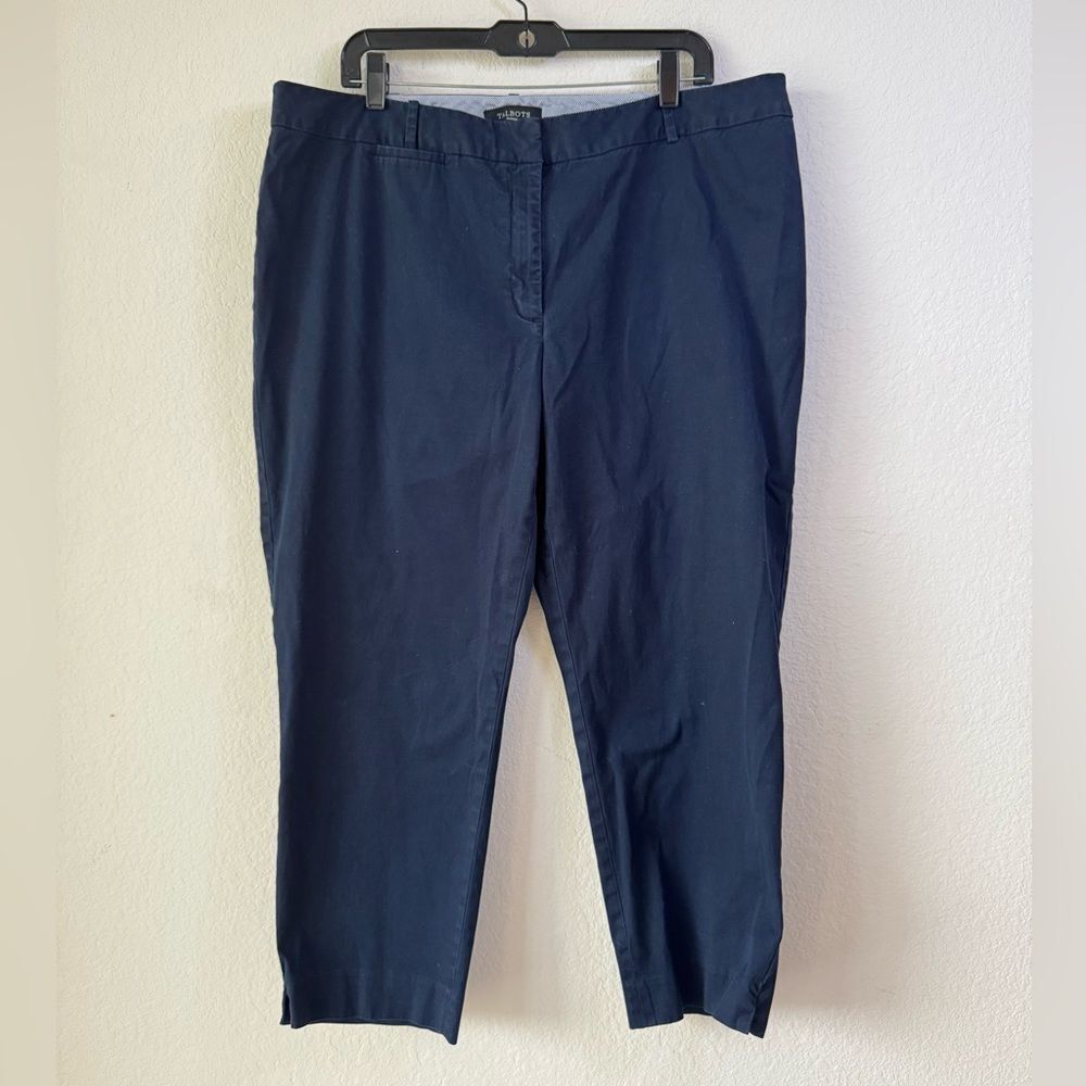 Talbots Women’s Navy Blue‎ Heritage Capri Pants 16W Cotton Blend Office Career